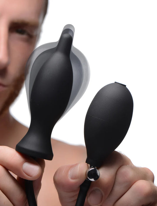 Dark Inflator Silicone Inflatable Butt Plug